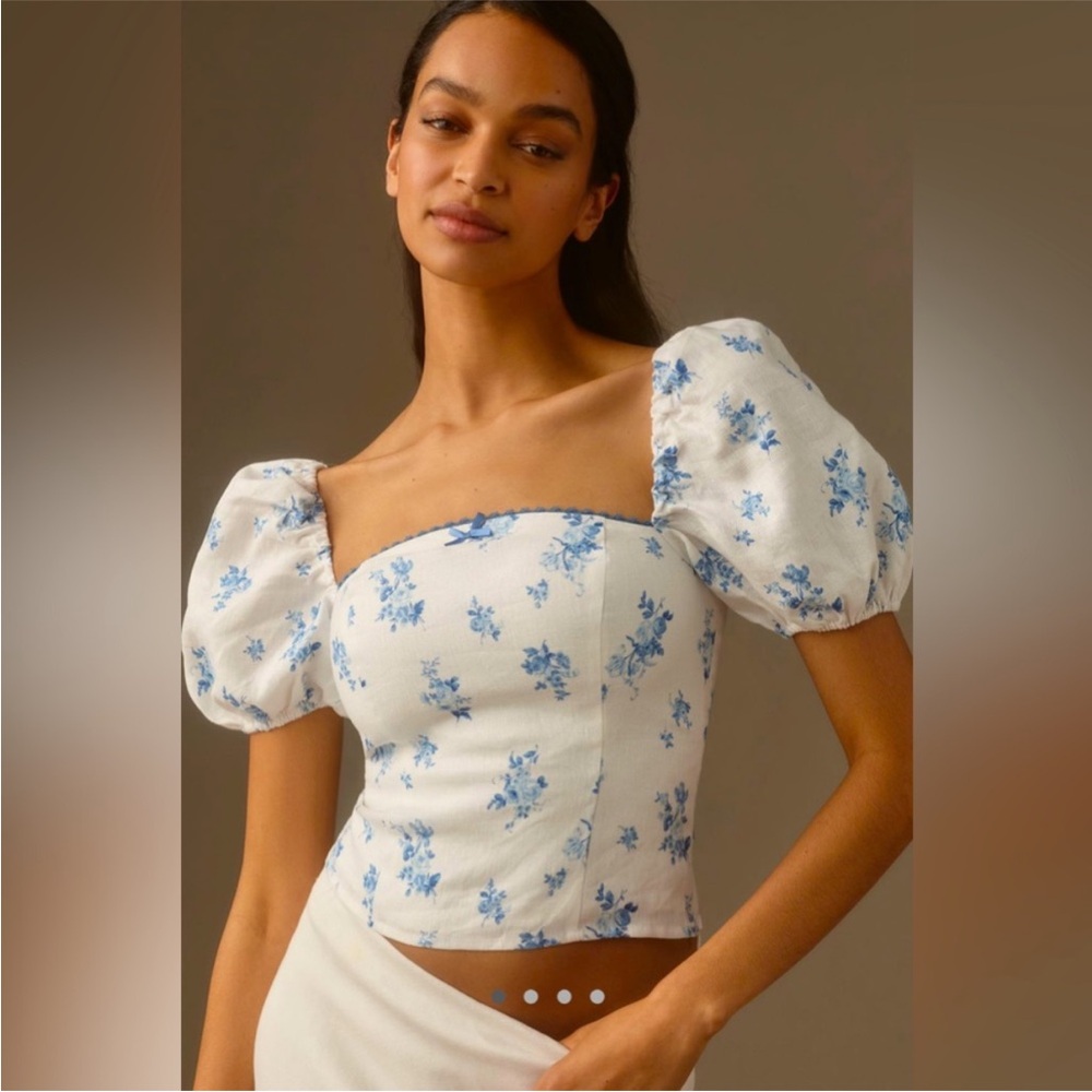 Reformation Marcella Linen Top